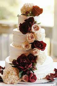 36 Fall Wedding Cakes That Wow Wedding Forward Burgundy Wedding Cake Wedding Cake Rustic Fall Wedding Cakes