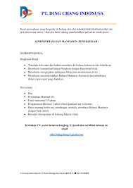Semua lowongan direct employer outsourcing. Info Lowongan Kerja Pt Ding Chang Indonusa Al Azhar Entrepreneur Community