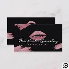 Free makeup business card vector download in ai, svg, eps and cdr. Glamorous Beauty Black Pink Lip Makeup Artist Business Card Moodthology Papery