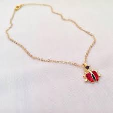 Gold Plated Ladybird Necklace Kids Necklace Ladybug Charm Pendant Kids Jewelry Toddler Jewelry Baby Girl Gift For Her Gift For Kids By Nalansjewelle Taki
