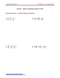 Soalan matematik tahun 4 new sample j. Mt4 Latihan 3 06 12 Apr 2020