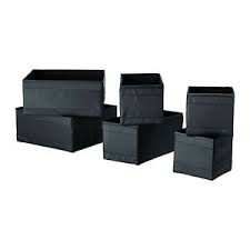 Ikea skubb tasche, schwarz, 93x55x19 cm. Ikea Skubb 6er Set Aufbewahrung Boxen In Schwarz Kisten Schubladeneinsatz Neu Ebay