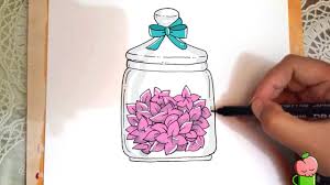 Cute bouquet of wedding flowers in a glass jar. How To Draw Flower Petals In A Jar Easy And Fun Cute And Kawaii Youtube