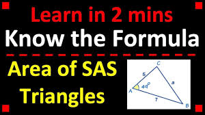 How To Find The Area Of Sas Triangles Math Lessons Middle School Math Tutorials Math Lessons