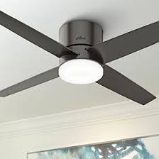 Hunter dempsey small flush mount ceiling fan with led lights. Brown Hunter Hugger Flush Mount Ceiling Fans Lamps Plus