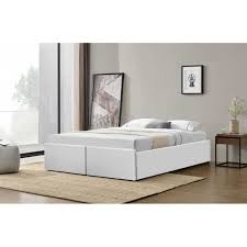 Le lit avec rangements c'est la bonne idée gain de place dans la chambre. Lit Avec Tiroir 160x200 Blanc Achat Vente Pas Cher