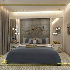 غرفة نوم مودرن جمعت بين البساطة والجمال في كل تفاصيل تصميمها بداية من الالوان الي الاكس apartment bedroom decor luxury bedroom master modern bedroom interior