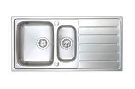 The dividing wall is only half the depth of the sink itself. River Range Clun Brushed Steel Sink One And Half Bowl 1000mm X 500mm
