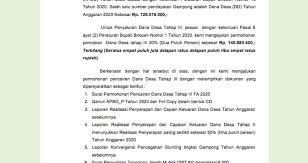 Contoh Terbaru Permohonan Dan Dokumen Persyaratan Pencairan Dana Desa Tahap Iii Media Desa