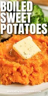 When the white sweet potatoes have finished cooking drain off the water. Boiled Sweet Potatoes Ready In 30 Mins Spend With Pennies