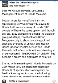 Your local honda dealer is the first stop for any questions or concerns about your u.s. Honda Brv Problem Owner Report Honda Malaysia After Sales Service Going Bad