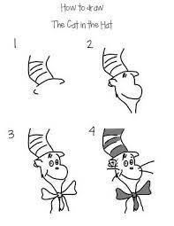 Art Class Works Drawing The Cat In The Hat With Kindergarten Dr Seuss Day Seuss Classroom Drawing For Kids