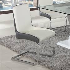 Chintaly Imports Stella Sc 2tone Stella Bucket Dining Chair Grey White Leatherette Set Of 2 In 2020 Dining Chairs Chintaly Grey Chair