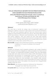 Setidaknya ada 7 aspek dalam kompetensi pedagogik yang harus dikuasai, yaitu Pdf Nilai Strategis Kompetensi Professional Dan Kompetensi Pedagogik Guru Dalam Peningkatan Hasil Ujian Nasional Studi Kasus Di Madrasah Ibtidaiyah Mi Global Blotongan Kota Salatiga