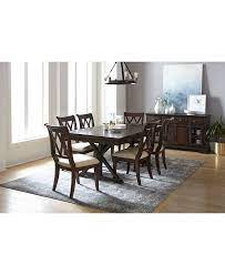 10 fortable dining room ideas for tiny homes from macys dining room table, source:myamazingthings.com. Furniture Baker Street Dining Furniture 7 Pc Set Dining Trestle Table 6 Side Chairs Reviews Furniture Macy S