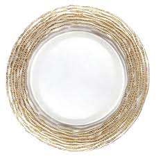 Plus the jay companies 1660147 13 x 13 square brick brown rattan charger plate. Magara Gold Clear Charger Plate Wish