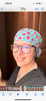 Ponytail Scrub Cap Sewing Pattern Flat Front With Video Pdf Download  Tutorial Template Wear Two Ways A4 for LONG HAIR