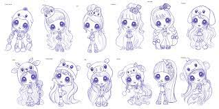 Coloring book collection and completed pages. Kawaii Crush Dolls On Behance