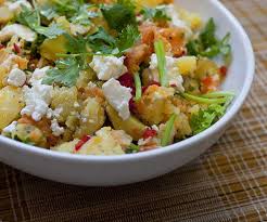 Smashed Up Sweet And Regular Potatoes With Coriander And Feta Smashed Sweet Potatoes Salad With Sweet Potato Feta