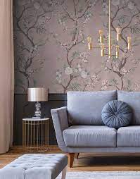 Modern wallpaper for the living room can be very different. Pink Romantic Chinoiserie Wallpaper Feathr Wallpapers