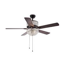 Indoor chrome downrod mount crystal chandelier ceiling fan with light and remote control. Warehouse Of Tiffany 52 In Black Laure Crystal 6 Light 5 Blade Ceiling Fan Lowe S Canada