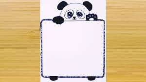 تزيين دفاتر المدرسة من الداخل لبنات المرحلة المتوسطة border design cute panda decorate notebook