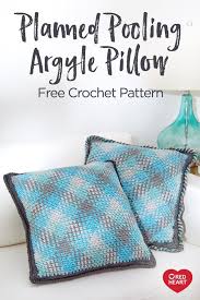 Planned Pooling Argyle Pillow Free Crochet Pattern In Super Saver Yarn Argyle Pillows Are An Instan Pooling Crochet Crochet Pillow Cover Crochet Cushion Cover