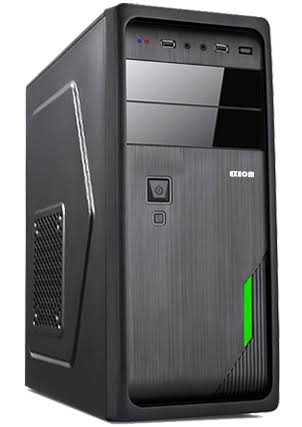 Caja ATX Ordenador Pc de Sobremesa Torre Exeom® Office Verde USB