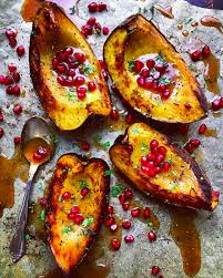 Roasted Acorn Squash With Cider Glaze And Pomegranate Recipe By Diane Morrisey The Feedfeed Recipe Pomegranate Recipes Acorn Squash Instagram Food