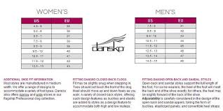 dansko size chart