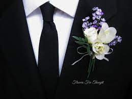 Lavender And Rose Boutonniere Groomsmen Lapel Pin Cream Purple Wedding Flowers In 2020 Purple Wedding Flowers Rose Boutonniere Purple Wedding