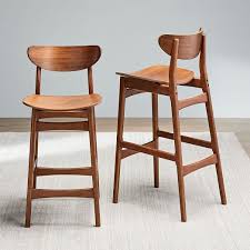 Vipek metal bar table chair set 41.3 h square dining table & 4pcs 30 h barstool dining stool bar chairs w solid wood top bistro pub patio cafe restaurant home kitchen, gloss black. Classic Cafe Walnut Bar Counter Stools