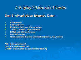 Da die adressen auf briefen von maschinen in den verteilzentren der post gelesen werden, ist die gestaltung von adressfeldern in der din norm 5008 festgelegt. Die Aussere Form Des Deutschen Geschaftsbriefes Ppt Video Online Herunterladen