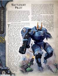 Battlesuit Pilot Warhammer 40k Tau Character Guide Warhammer Tau Battlesuit Warhammer 40k