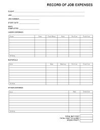 Job Expenses Free Office Form Template Template Free Templates Time Sheet Printable