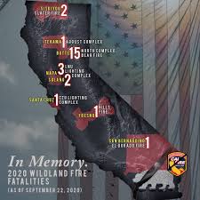 Cal Fire On Twitter We Want To Take The Time To Reflect On The 26 Lives That Have Been Lost This Year In The Wildfires As We Continue To Battle These Large
