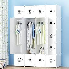 Ettbja Diy Placard En Plastique Armoire Portable Rangement Avec Sticker Design Your Own 20 Cubes Avec 4 Cintres Diy Placards Rangement Placard