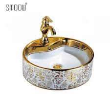 Find here online price details of companies selling bathroom sinks. Good Price Round Gold Electroplate Porcelain Art Wash Basin Bathroom Sink From China Tradewheel Com