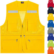 Hi Vis Visibility Multi Pockets Safety Mesh Vests Reflective Waistcoats No 413 Ebay Waistcoat Practical Fashion Reflective Vest
