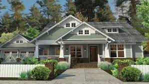 This storybook bungalow house plan features an attractive covered front porch supported by four tapered columns with stacked stone bases. Craftsman House Plans Craftsman Style Home Plans With Front Porch