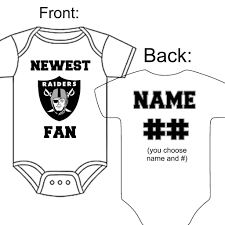 Details About Personalized Oakland Raiders Football Fan Baby Gerber Onesie Optional Socks Gift