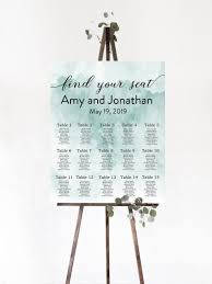 Find Your Seat Sign Watercolor Wedding Seating Chart Sign