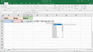 Calculate The Ratio Of Two Numbers In Excel Youtube