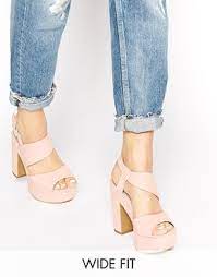New Look Wide Fit Tipsy Pink Platform Heeled Sandals At Asos Com Platform Sandals Heels Heels Only Shoes