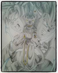 Black And White Drawing Of Beerus Sama Goku And Vegeta Ssj Goku Desenho Goku Desenhos
