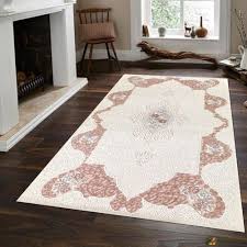 Merinos Oda Hali 150x233 Urla Ul004065 Krem Pembe Ev Dekoru Halilar Dekor