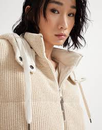 Brunello Cucinelli Dazzling cotton English rib knit down vest