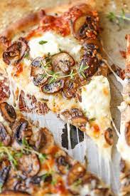 White Mushroom Pizza The Best Pizza For All Cheese And Mushroom Lovers Loaded With 2 Types Of Cheese And Garlic Her Mushroom Pizza Stuffed Mushrooms Recipes