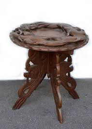 Hand Carved Table Dragon Table Boho Asian Side Table Carved Table Dragon Table Asian Decor Bathroom
