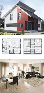 Einfamilienhaus Mit Pultdach Versetzt Fassade Rot Weiss Fertighaus Grundriss Generation 5 5 Haus 200 Weberhaus Hausbau Haus Haus Grundriss Weiss Fertighaus